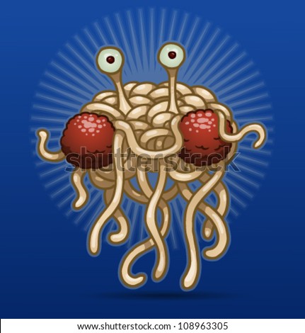 Vector  flying spaghetti monster