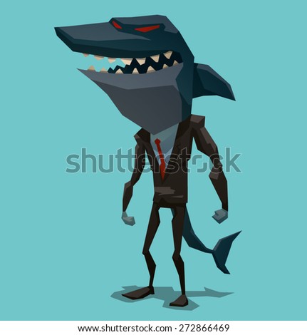 Businessman shark, vector