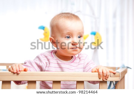 Similar – Image, Stock Photo Perplexed baby staring into the camera