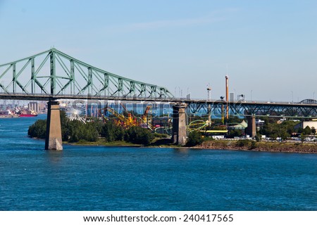Jacques Cartier Bridge spanning the St. Lawrence seaway in Montreal, Canada