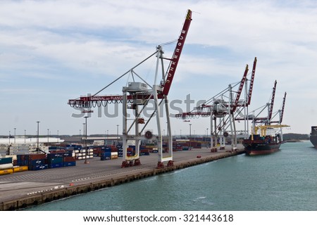 DUNKIRK/FRANCE - April 17, 2014: Port of Dunkirk (Grand Port Maritime de Dunkerque) is the 3rd largest port in France.