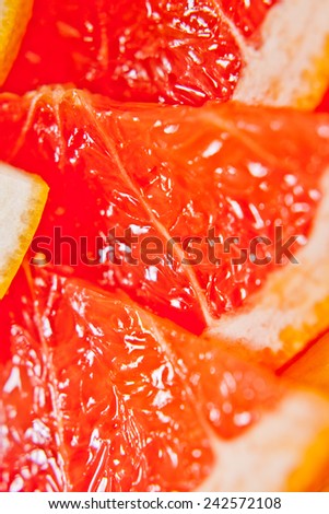 macro of red grapefruit