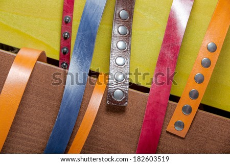Colorful belts on the chest box decks