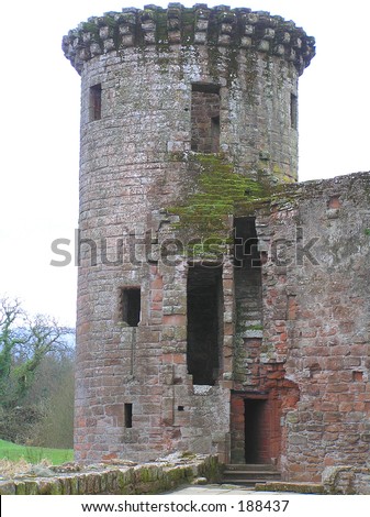 A ruined Scottish castle.