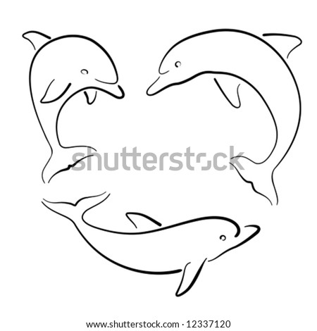 Dolphin Design Set Stock Vector 12337120 : Shutterstock