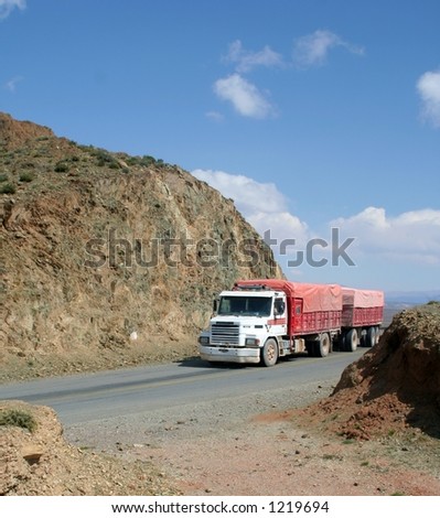 Truck through the mountains