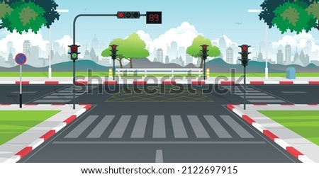 Traffic lights and signs It is displayed on roads at intersections in the city.
