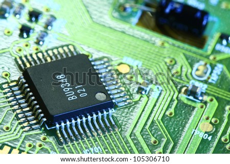 Printed Circuit Board with many electrical components