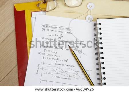 Electro magnetic field theory with sketch and equation.