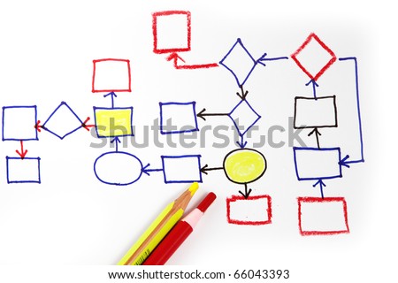 Abstract business flow chart diagram on white background