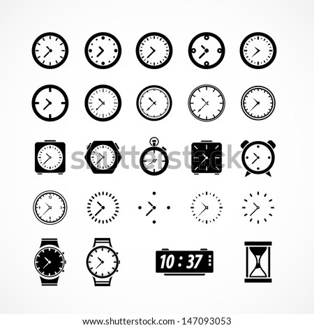 Clocks Icons. Vector Illustration - 147093053 : Shutterstock