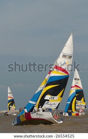 KUALA TERENGGANU, MALAYSIA - DEC 4 : Team Sebastian Col of French Team/K Challenge in action at Monsoon Cup 2008 in K. Terengganu, Malaysia on December 4, 2008. They finished sixth among twelve teams.