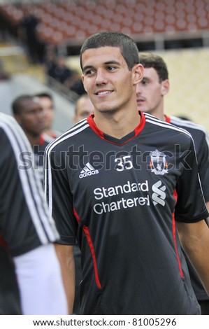 KUALA LUMPUR - JULY 14 : Liverpool football club Conor Coady at Liverpool FC training session on July 14, 2011 in Kuala Lumpur, Malaysia. Liverpool FC will meet Malaysian XI soccer team on July 16.