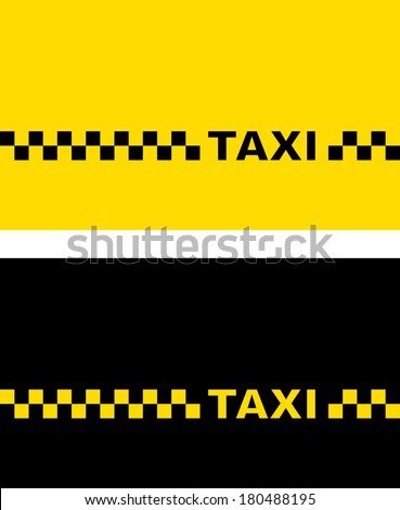 set with yellow and black taxi business card