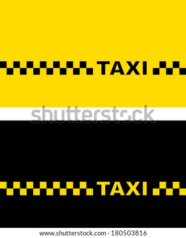 set with yellow and black taxi business card