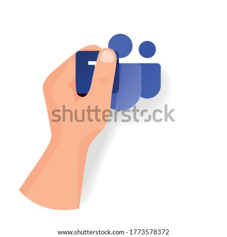 Hand keep new Teams icon from popular program office microsoft. Vector separate icons