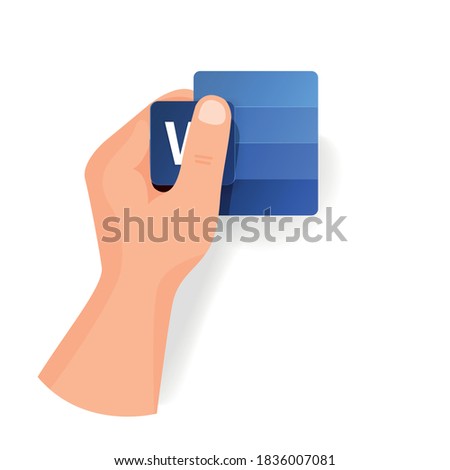 Hand keep new Word icon from popular program office microsoft. Vector separate icons