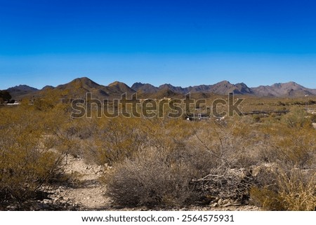 Similar – Foto Bild ein Gebirgszug, umrahmt von Vegetation an den Rändern, an einem Sommertag mit einem Himmel mit baumwollartigen Wolken, Pena Telera, Valle de Tena, Biescas, Huesca, Spanien