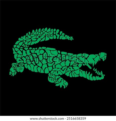 Crocodile Abstract, reptile, alligator with black background Lacoste