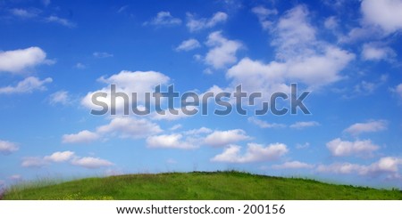 Background Of Sky And Grass - wide view