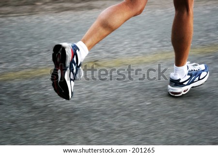 Feet of a running woman