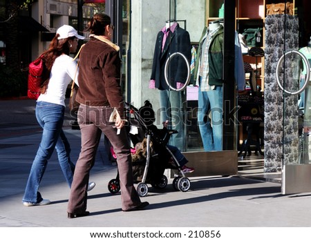 young girls going shopping