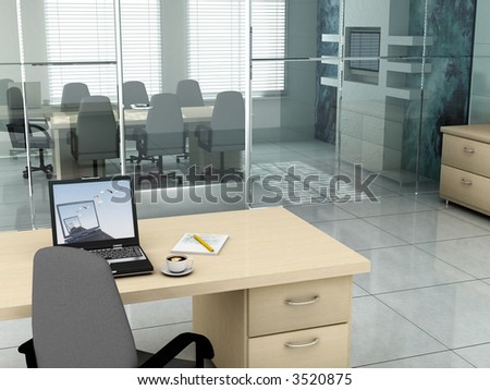 3D rendering of an empty meeting room