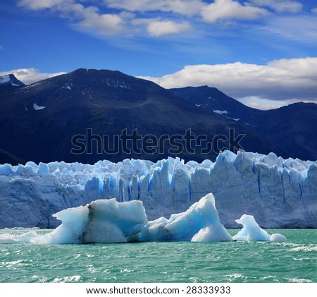 A new Iceberg at Perito Moreno Glacier, Argentina lake