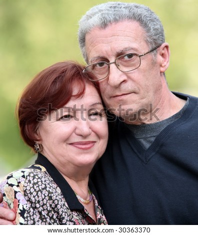 Portrait of a happy couple in their seventies