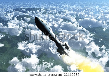 scene of the start of the rocket