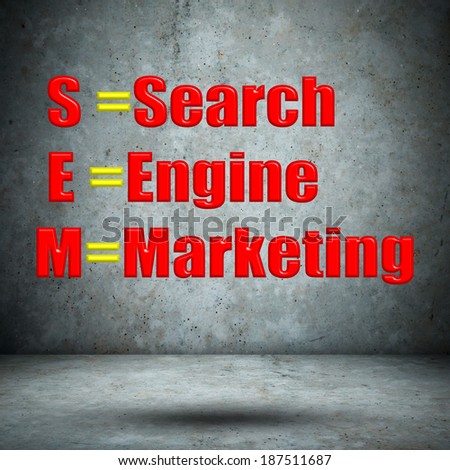 Search Engine Marketing concrete wall