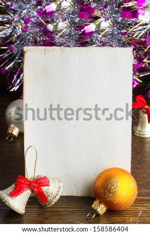 Letter to Santa Claus with Christmas decorations