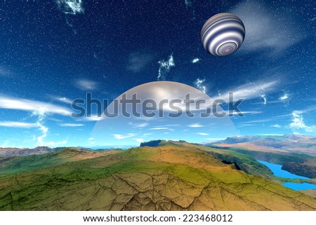 Alien Planet - 3d Rendered Computer Artwork