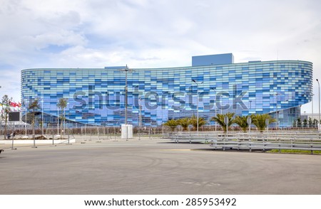 CAUCASUS, SOCHI, RUSSIA - April 27.2015: Olympic objects of winter Olympic games 2014. Iceberg Skating Palace. Competition venue for figure skating and short-track