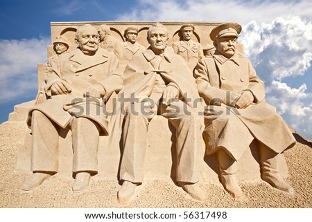 Figures from the sand. Meeting is in Yalta