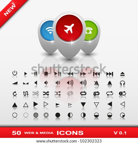 50 web, media icons and accessories v 0.1