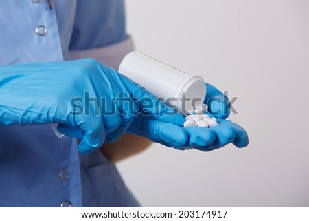 medical doctor with pills