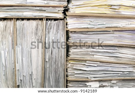 Many papers of documents to organize