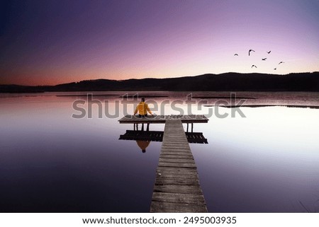 Image, Stock Photo Alone by the sea