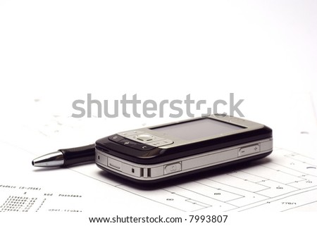 Pencil and mobil phone