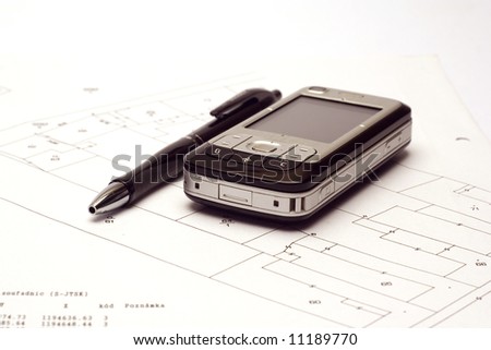 Pencil and mobil phone