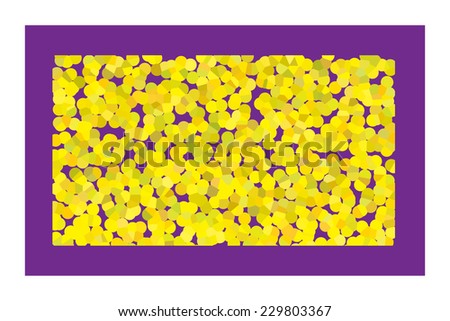 Digital  & abstract composition (90 x 60 cms.), with yellow bubbles on purple background