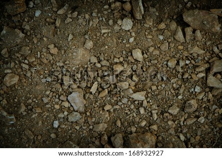 gravel, pebbles and soil closeup  background