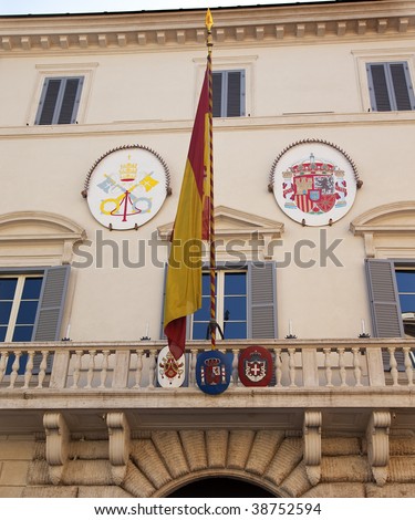 Spanish Embassy Next to Spanish Steps Piazza Mignanelli Rome Italy Next to the Spanish Streets