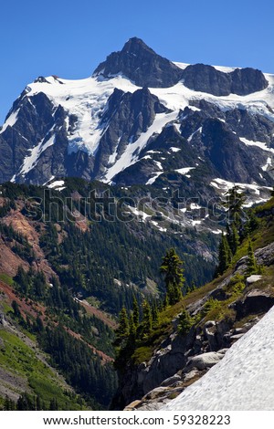 Snow Evergreens Artist Point Mount Shuksan Mount Baker Highway Snow Mountain Washington State Pacific Northwest