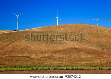 Wind Turbines Tower Over Palouse Hills Washington
