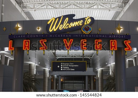 LAS VEGAS - JULY 01,  - McCarran on July 01, 2013  in Las Vegas. In 2003 McCarran announced a  new baggage-tracking system using Radio-frequency identification bag tags from Matrics Inc.