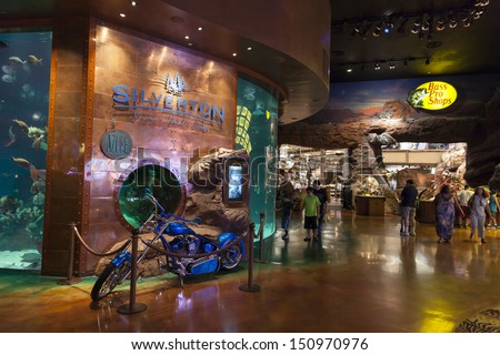 LAS VEGAS - AUGUST 20, 2013 - Silverton Hotel on August 20, 2013  in Las Vegas. A $150-million renovation in 2004 included the opening of a 145,000-square-foot Bass Pro Shop.