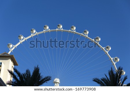 LAS VEGAS - JANUARY 04, 2014 - The High Roller on January 04, 2014  in Las Vegas. The High Roller was supposed to open by January 1st but that date has been pushed back to early February.