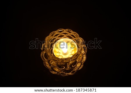 Candle light in low light background